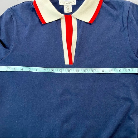 Cynthia Rowley Navy Dress with Red and White Trim, Size M. - Picture 9 of 15